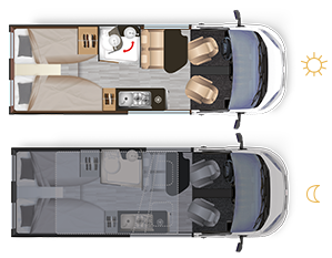 Fourgon am�nag� Dreamer D68 UP - Implantation